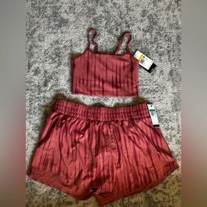 Nike Pink Matching Shorts and Bra set Size: XL Shorts and Size: Small top